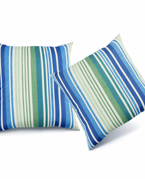 2 Pack Outdoor Throw Pillows, Waterproof & Fade-Resistant Patio Cushions For Garden, Porch, Poolside Furniture - Soft & Comfortable Decorative Pillow Covers 18x18 Inch, Striped Rich Navy Blue