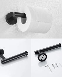 3-Pieces Bathroom Hardware Accessories Set - Towel Bar, Toilet Paper Holder, Robe Towel Hooks