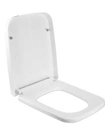 Square Toilet Seat – Quiet-Close Heavy-Duty Seat with Quick-Release & Grip-Tight Bumpers (White)