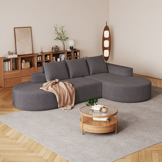 Modern Curved Sofa ,Chenille Upholstered Sectional Sofa Couch Set,Modular 108.5 L Shaped Sectional Living Room Sofa Set With 3 Pillows,Free Combination Sofa Couch For Living Room,Bedroom