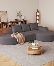 Modern Curved Sofa ,Chenille Upholstered Sectional Sofa Couch Set,Modular 108.5 L Shaped Sectional Living Room Sofa Set With 3 Pillows,Free Combination Sofa Couch For Living Room,Bedroom
