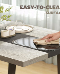Industrial Kitchen Table for 8 People, 70.9" Long Dining Table with Large Tabletop and Steel Legs for Dining Room, Gray
