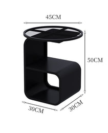 Simple Modern Round Tempered Glass Sofa Side Table