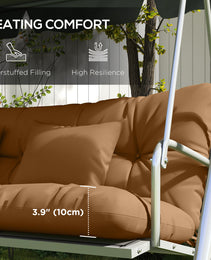 59" Tufted Bench Cushions & Throw Pillows, Replacement Bench Seat Pad, Back & 2 Pillows for Outdoor Furniture, Tan