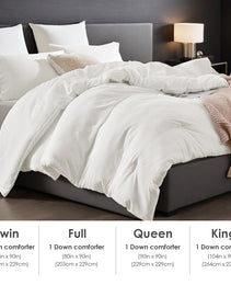 All Season White Oversized Solid Plump Duvet, Premium Hotel, Bedroom And Guesthouse Comforter. This Extra Warm Thick Winter Quilt Transitions Seamlessly For Spring, Autumn Use, Christmas Gift.