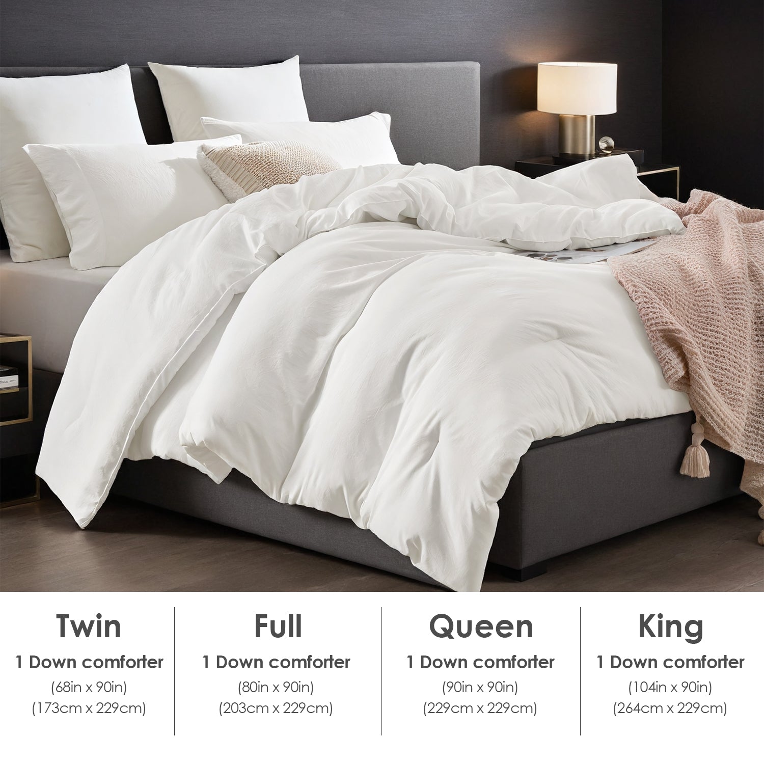 All Season White Oversized Solid Plump Duvet, Premium Hotel, Bedroom And Guesthouse Comforter. This Extra Warm Thick Winter Quilt Transitions Seamlessly For Spring, Autumn Use, Christmas Gift.