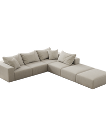 Oversized Sponge Cloud Sofa,Modern Upholstered Sectional Sofa Couch Set,Modular 162  L Shaped Sectional Living Room Sofa Set With 6 Pillows,Free Combination Sofa Couch For Living Room,Bedroom