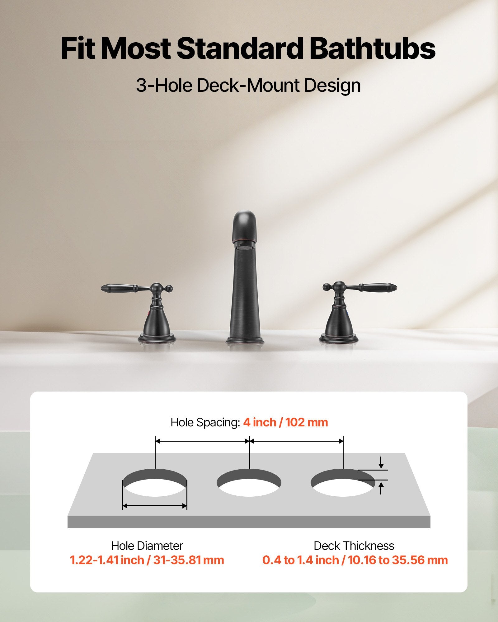 Roman Tub Faucet, 3 Hole Waterfall Bathtub Faucet, Gooseneck Bath Tubs Faucets Set With 2 Handles, Roman Tub Faucets Deck Mount For Pet Washing, Adult Bathing, Bronze, Temperature Control
