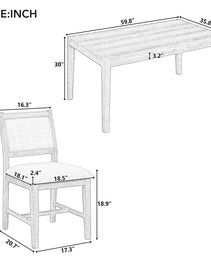TREXM 7-Piece Retro Dining Table Set For 6  1 Rectangular Wood Dining Table Set For 6 With Upholstered Chairs For Dining Room And Kitchen  Espresso