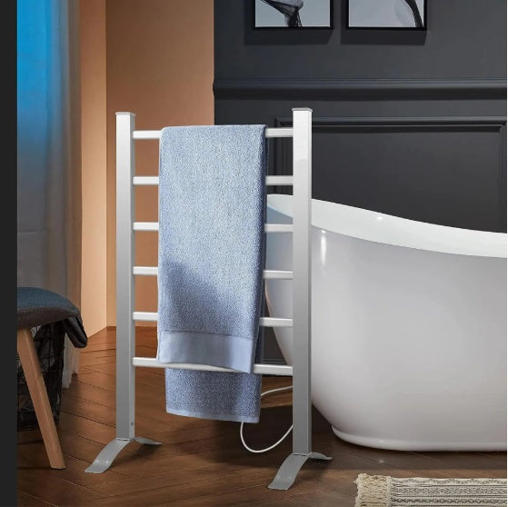 Electric Heated Towel Rack For Bathroom, Wall Mounted Towel Warmer, 6 Stainless Steel Bars Drying Rack
