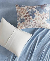 Floral Comforter Set With Bed Sheets Blue Queen
