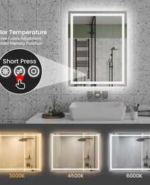 28 Inch X 36 Inch LED Bathroom Mirror