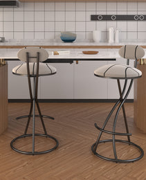 Upholstered Bar Stools Set Of 2 Striped Counter Height Barstools Modern Velvet Dining Chairs For Kitchen Island, Living Room Black  Stripe