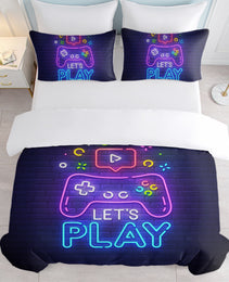 Gaming Duvet Cover Set Twin Full Queen King Size Video Game Controller Bedding Set, Boys Video Games Comforter Cover With 2 Pillow Shams, Bed Set For Boys Girls Bedroom Decor