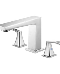 Roman Tub Faucet, 3 Hole Waterfall Bathtub Faucet, Bath Tubs Faucets Set With 2 Handles, Roman Tub Faucets Deck Mount For Pet Washing, Baby Care, Adult Bathing, Silver, Right-Angle Tub Faucet