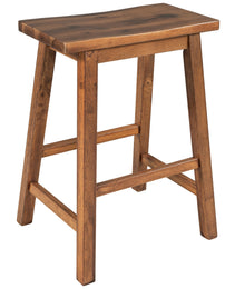 TOPMAx Farmhouse Rustic 2- Piece Counter Height Wood Kitchen Dining Stools For Small Places  Walnut