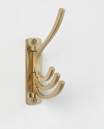 Modern Octopus Multi Swivel Hook Gold: Swinging Wall Towel Hook, Gold Plated, Cast Aluminum, 15lb Capacity