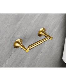 6 Piece Brass Bathroom Towel Rack Set Wall Mount