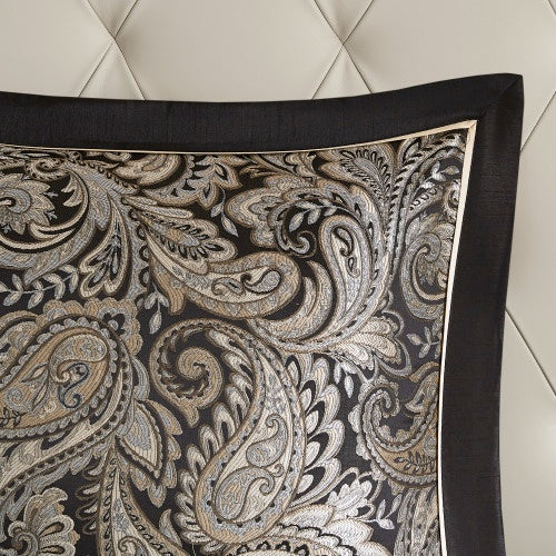 12 Piece Comforter Set With Cotton Bed Sheets Black King