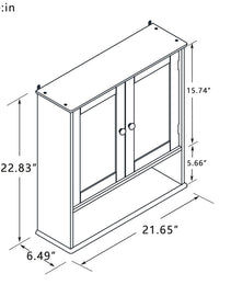 Bathroom Wall Cabinet With Doule Mirror Doors And Shelvs