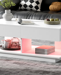 U-Can 41.3 -76.7  Extendable Coffee Table, Efficient Central Coffee Table With Multiple Storage Compartments, Multifunctional Adjustable Coffee Table With Hidden Storage Space For Living Room