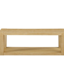 Modern Design 48 Inch Rectangular Coffee Table,2-Tier MDF Rectangle Coffee Table For Living Room,Office,Natural Color