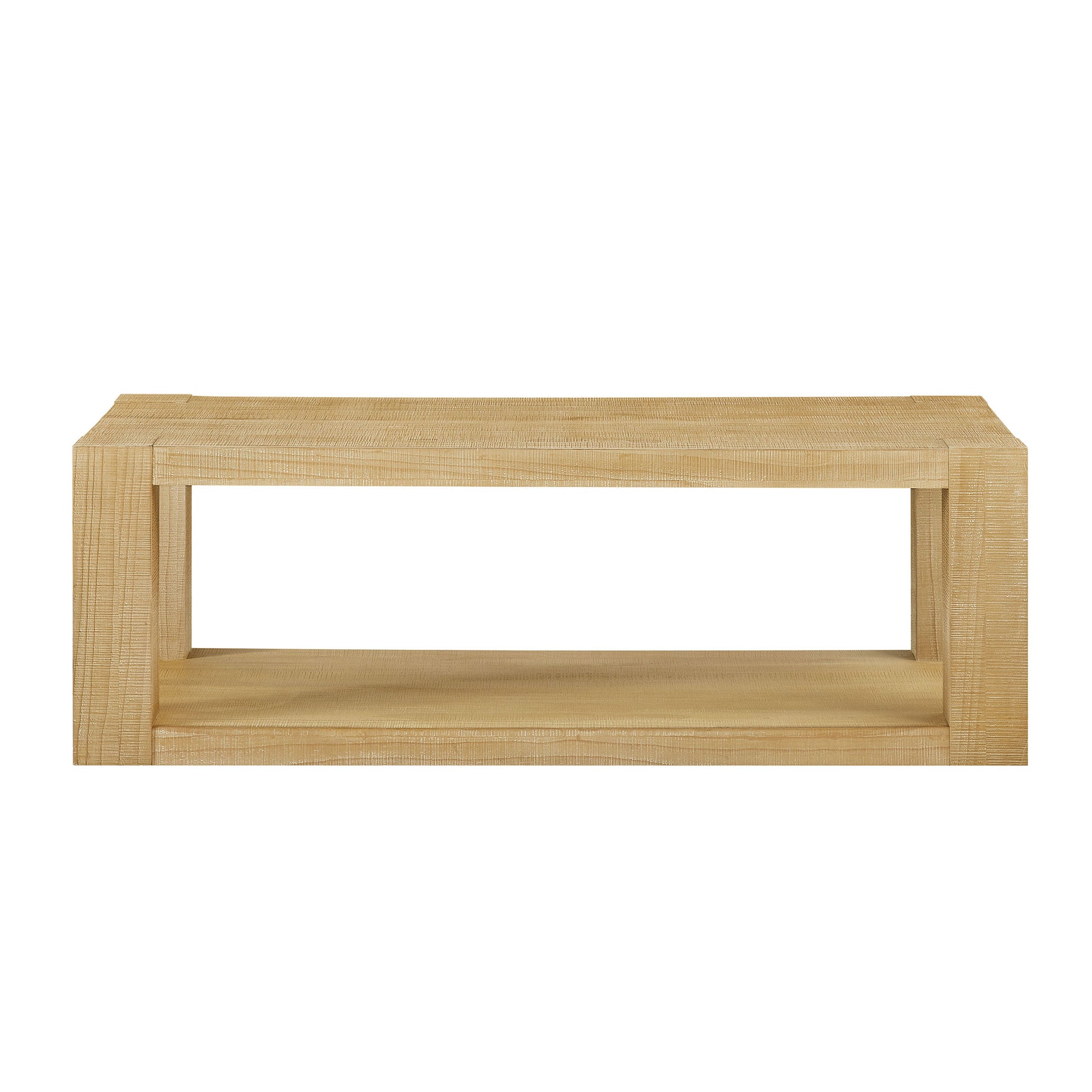 Modern Design 48 Inch Rectangular Coffee Table,2-Tier MDF Rectangle Coffee Table For Living Room,Office,Natural Color