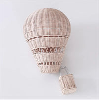 Hot Air Balloon Chandeliers LED Children's Room Lamp Handmade Rattan Craft Baby Room Nursery Boy Girl Bedroom Bedside Chandelier