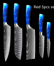 8-inch Chef Knife with Blue Resin Handle