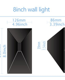 Up/Down LED Wall Lights - 8" - 12W - 5CCT Selectable - JXLBD08