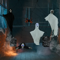 8-Piece Lighted-Eye Ghost Halloween Yard Set – CJ product view 2