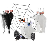 8-Piece Lighted-Eye Ghost Halloween Yard Set – CJ product view 3