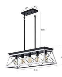 5 Lamps Farmhouse Chandelier Dining Room White - No Bulbs Unavailable Platform- Temu