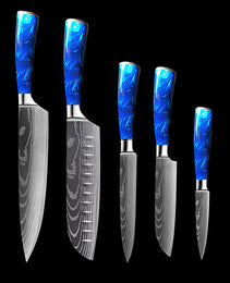 8-inch Chef Knife with Blue Resin Handle
