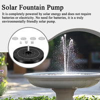Fountain Pump Solar Adjustable Light Up 6 Nozzles Outdoor Birdbath Fountain Pump For Yard Patio Balcony Lawn Pond Park Decor