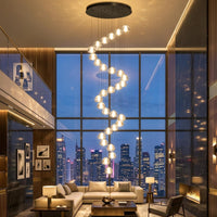 236'' Long Large Crystal Chandeliers LED Chandeliers for High Ceiling Handing Light Fixture for Entrance Hallway Foyer Staircase Lobby Gold
