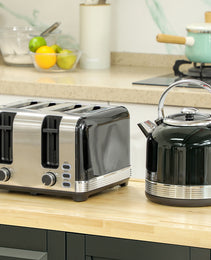 Midnight Series: 3000W Rapid-Boil Kettle & 4-Slice Toaster Set