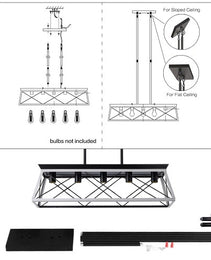 5 Lamps Farmhouse Chandelier Dining Room White - No Bulbs Unavailable Platform- Temu