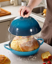 Enameled Cast Iron Dutch Oven Heavy-Duty Cookware With Lid Dual Handles 5 Qt
