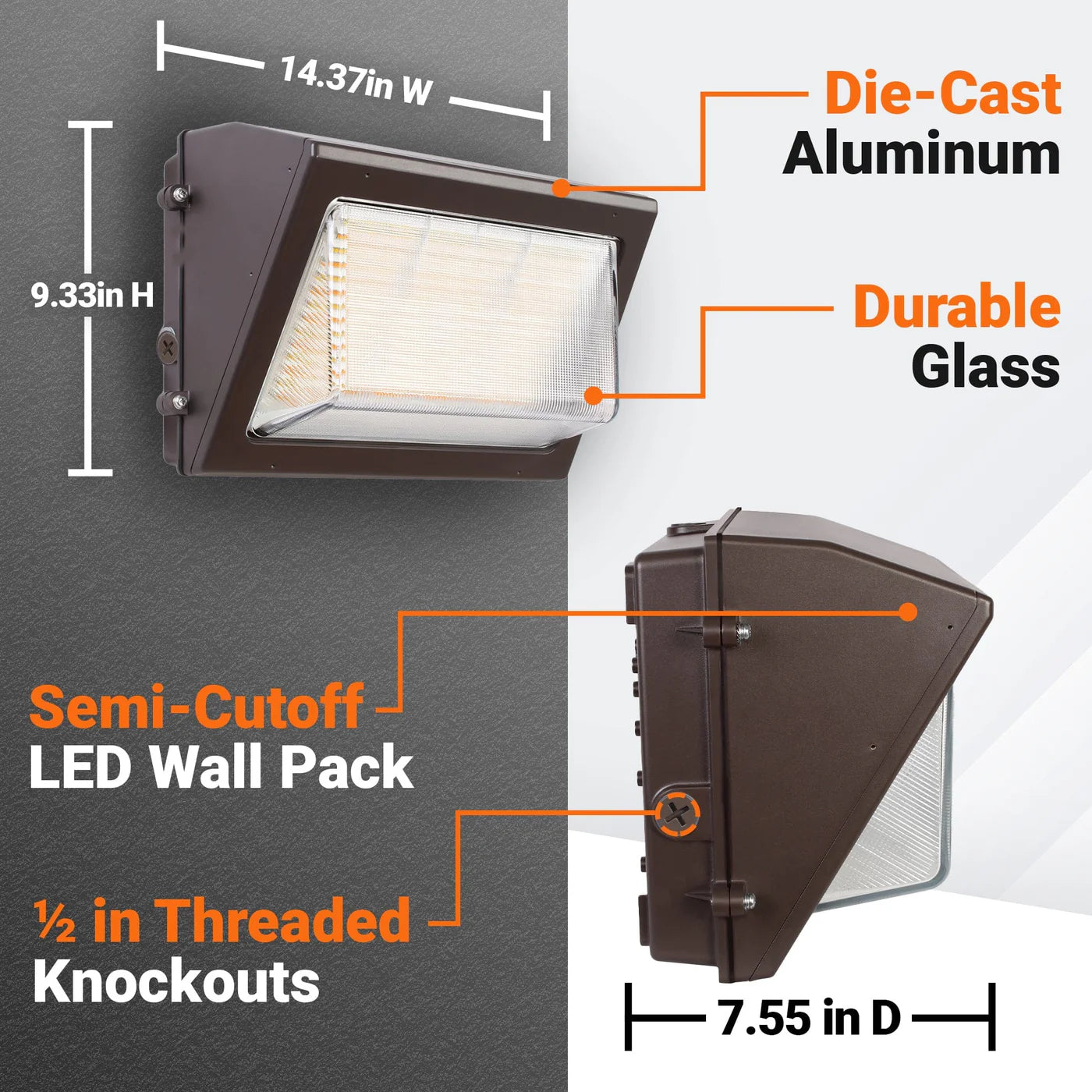 UL Wall Pack 80W 5000K RZ