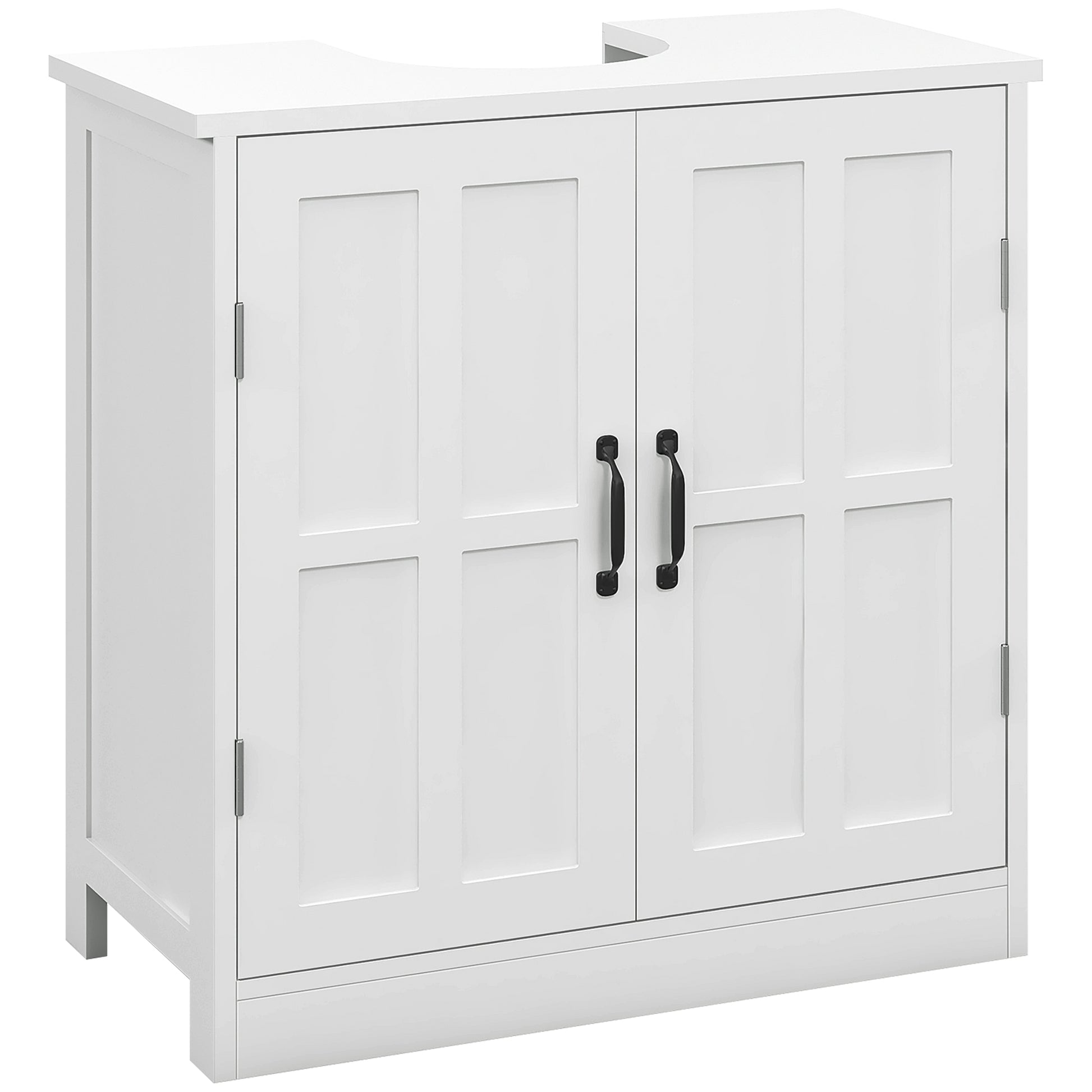 Bathroom Sink Cabinet, Pedestal Sink Cabinet with Adjustable Shelf, White