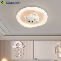 Modern Minimalist LED Home Ceiling Lights Cute Little Rabbit Art Creative Painted Lamps for Kids Bedroom Decoration Chandeliers