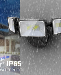 Security Light 3 Heads Black 60W Square CW 6500K AZ