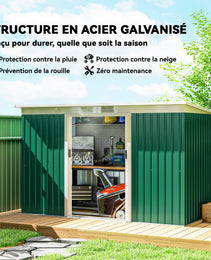 9' x 4' Metal Outdoor Storage Shed, Tool House with Double Lockable Doors for Backyard, Patio, Lawn, Garage, Dark Green