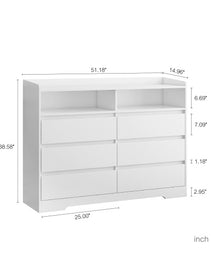 6-drawer Vanity With LED Lights - CJDS