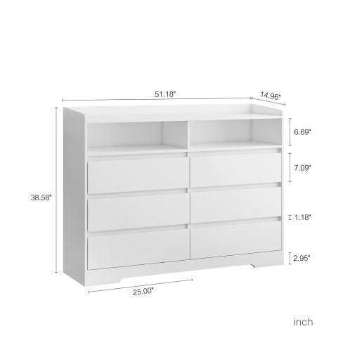6-drawer Vanity With LED Lights - CJDS