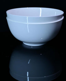 Lily Bone China Dinnerware Set, 2 Pieces, 8-inch White Large Deep Ceramic, Soup, Cereal, Oatmeal, Fruit, Rice Bowl, Plates, Dishes