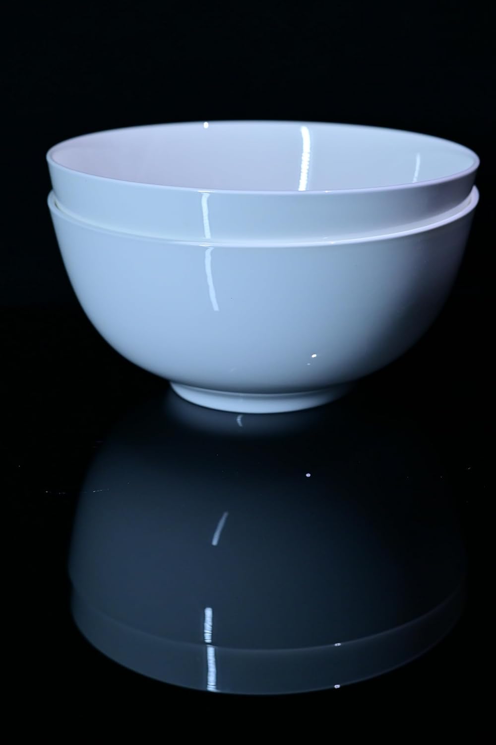 Lily Bone China Dinnerware Set, 2 Pieces, 8-inch White Large Deep Ceramic, Soup, Cereal, Oatmeal, Fruit, Rice Bowl, Plates, Dishes