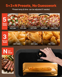 Smart Pizza Oven & Air Fryer Combo – 1700W High-Heat Countertop Baker (750°F Max)