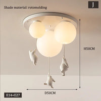 Designer Polar Bear Cartoon Pendant Chandelier for Kid Children Kindergarten Living Room Environment-friendly Resin LED Lamp